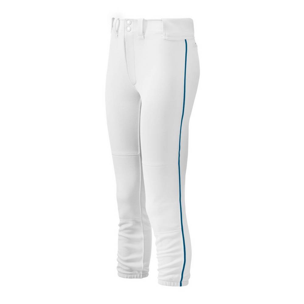 Damske Tepláky Mizuno Belted Piped Softball Biele/Námornícka Modrá Vypredaj HJVZ32947